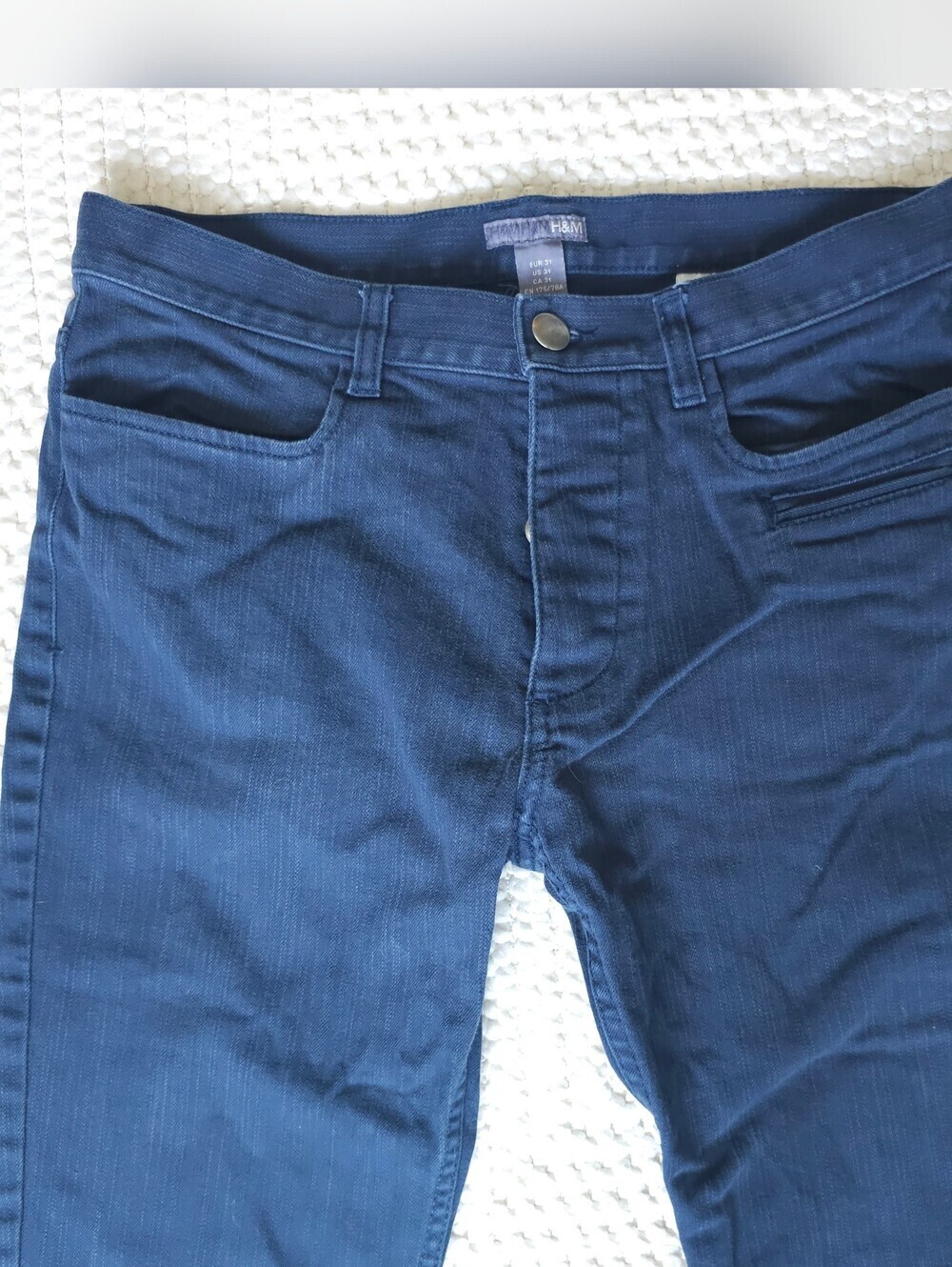 H&M Women's Dark Wash Slim Straight Stretch Jeans Size 31 - Picture 11 of 12